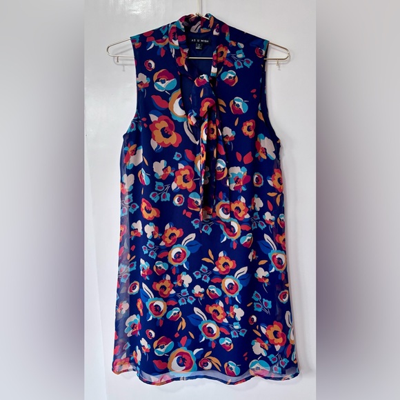 As U Wish| Navy Floral Mini Dress - Picture 2 of 5